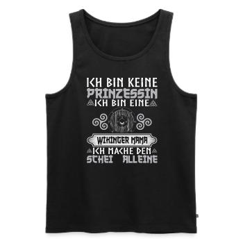 Ich Bin Keine Prinzessin Wikinger Mama Kriegerin - Männer Premium Bio Tank Top - Schwarz - Vorne - AI Model Male 178 light (178cm)