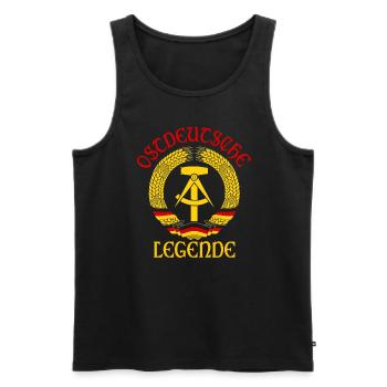 Ostdeutsche Legende DDR Aufgewachsen - Männer Premium Bio Tank Top - Schwarz - Vorne - AI Model Male 178 light (178cm)