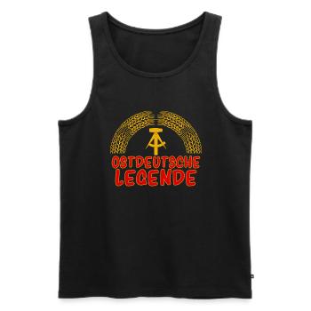 Ostdeutsche Legende DDR Aufgewachsen - Männer Premium Bio Tank Top - Schwarz - Vorne - AI Model Male 178 light (178cm)