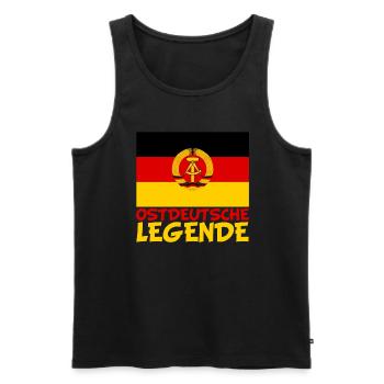 Ostdeutsche Legende DDR Aufgewachsen - Männer Premium Bio Tank Top - Schwarz - Vorne - AI Model Male 178 light (178cm)