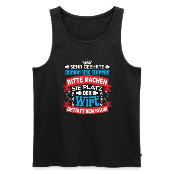 Machen Sie Platz Der Wirt Betritt Den Raum - Männer Premium Bio Tank Top - Schwarz - Vorne - AI Model Male 178 light (178cm)