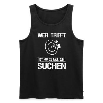Wer Trifft Ist Zu Faul Zum Suchen Bogenschütze - Männer Premium Bio Tank Top - Schwarz - Vorne - Michal (187cm)