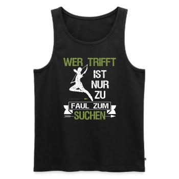 Wer Trifft Ist Zu Faul Zum Suchen Bogenschütze - Männer Premium Bio Tank Top - Schwarz - Vorne - Michal (187cm)