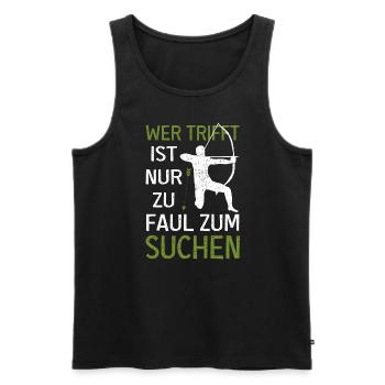 Wer Trifft Ist Zu Faul Zum Suchen Bogenschütze - Männer Premium Bio Tank Top - Schwarz - Vorne - Michal (187cm)