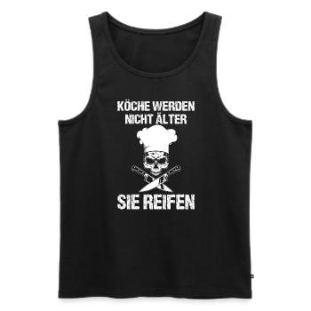 Köche Werden Nicht Älter Geburtstag Spruch Koch - Männer Premium Bio Tank Top - Schwarz - Vorne - AI Model Male 178 light (178cm)