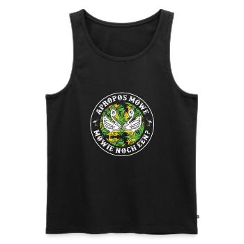 Apropos Möwe Möwie Noch een Plattdeutscher - Männer Premium Bio Tank Top - Schwarz - Vorne - AI Model Male 178 light (178cm)