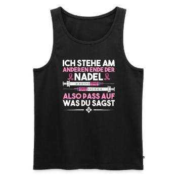Ich Stehe Am Anderen Ende Der Nadel - Männer Premium Bio Tank Top - Schwarz - Vorne - AI Model Male 178 light (178cm)