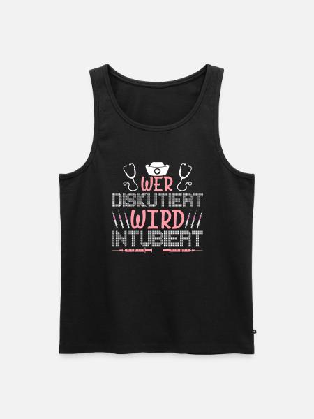 Wer Diskutiert Wird Intubiert Krankenschwester - Männer Premium Bio Tank Top - Schwarz