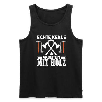 Zimmermann Schreiner Geselle Tischler Meister - Männer Premium Bio Tank Top - Schwarz - Vorne - Michal (187cm)