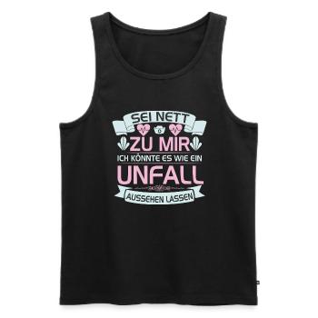 Lustiger Krankenpflegerin Krankenschwester Spruch - Männer Premium Bio Tank Top - Schwarz - Vorne - Michal (187cm)