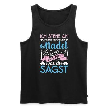 Ich Stehe Am Anderen Ende Der Nadel - Männer Premium Bio Tank Top - Schwarz - Vorne - AI Model Male 178 light (178cm)