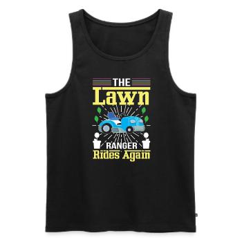 Der Rasen Ranger Fährt Wieder Der Hausmeister - Männer Premium Bio Tank Top - Schwarz - Vorne - Michal (187cm)