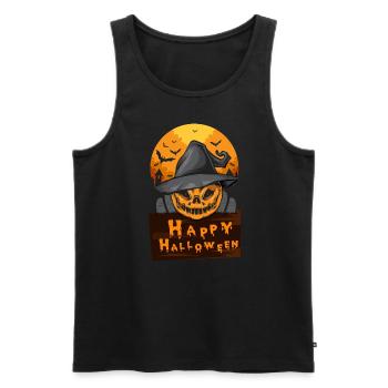 Tenue joyeuse d’Halloween pour le 31 octobre - Débardeur bio Premium Homme - noir - Devant - AI Model Male 178 light (178cm)
