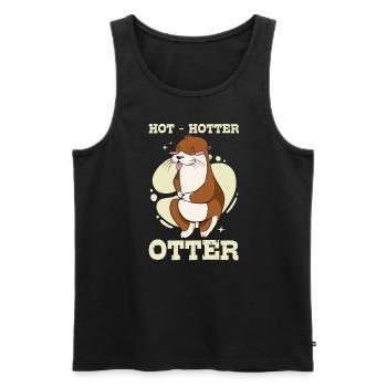 Hot Hotter Otter Funny animal love Otter love - Men's Premium Organic Tank Top - black - Front - Michal (187cm)
