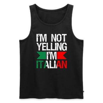 I'm not screaming that I'm speaking Italian - Men's Premium Organic Tank Top - black - Front - Michal (187cm)