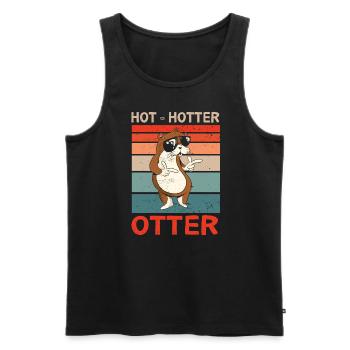 Hot Hotter Otter Funny animal love Otter love - Men's Premium Organic Tank Top - black - Front - Michal (187cm)