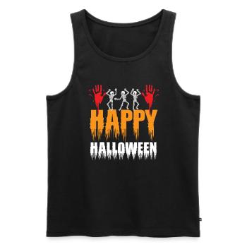 Tenue joyeuse d’Halloween pour le 31 octobre - Débardeur bio Premium Homme - noir - Devant - AI Model Male 178 light (178cm)