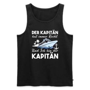 Der Kapitän Hat Immer Recht Lustige Bootbesitzer - Männer Premium Bio Tank Top - Schwarz - Vorne - Michal (187cm)