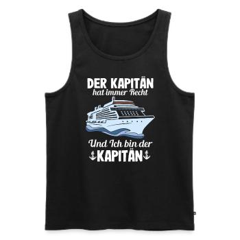 Der Kapitän Hat Immer Recht Lustige Bootbesitzer - Männer Premium Bio Tank Top - Schwarz - Vorne - Michal (187cm)