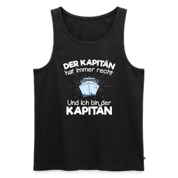Der Kapitän Hat Immer Recht Lustige Bootbesitzer - Männer Premium Bio Tank Top - Schwarz - Vorne - Michal (187cm)