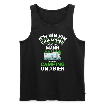 Ich Bin Ein Einfacher Mann Ich Mag Camping Und - Männer Premium Bio Tank Top - Schwarz - Vorne - Michal (187cm)