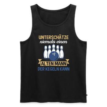 Kegel Trikot Für Opa Großvater Rente Rentner - Männer Premium Bio Tank Top - Schwarz - Vorne - Michal (187cm)