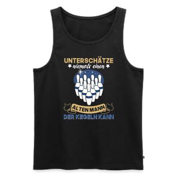 Kegel Trikot Für Opa Großvater Rente Rentner - Männer Premium Bio Tank Top - Schwarz - Vorne - Michal (187cm)