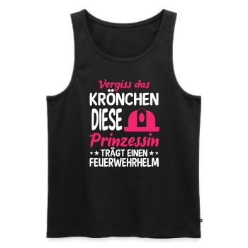 Feuerwehrfrau Spruch Vergiss Das Krönchen - Männer Premium Bio Tank Top - Schwarz - Vorne - AI Model Male 178 light (178cm)