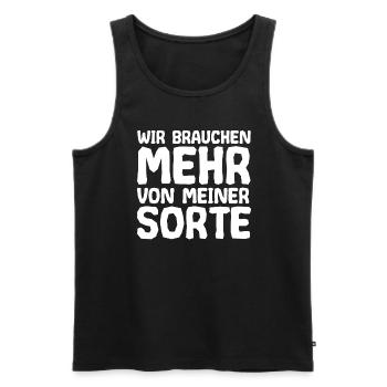 Wir Brauchen Mehr Von Meiner Sorte Arbeitskollege - Männer Premium Bio Tank Top - Schwarz - Vorne - Michal (187cm)