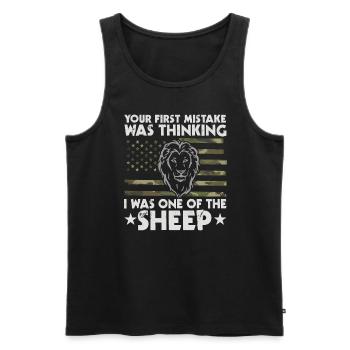 Sarcastic quote that spoke and people - Men's Premium Organic Tank Top - black - Front - AI Model Male 178 light (178cm)