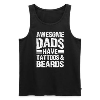 Great Dads Have Tattoos and Beard Dads Day - Men's Premium Organic Tank Top - black - Front - Michal (187cm)