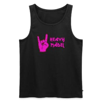 Rockerbraut Heavy Mädel Metal Musik Rockerin - Männer Premium Bio Tank Top - Schwarz - Vorne - Michal (187cm)