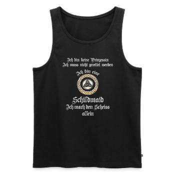 Schildmaid Kriegerin | Wikingerin Runen Symbol - Männer Premium Bio Tank Top - Schwarz - Vorne - Michal (187cm)