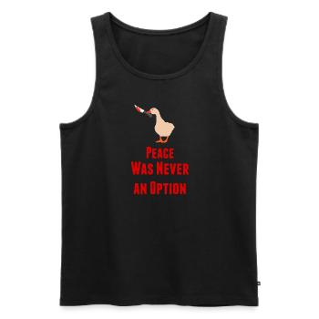 Peace Was Never An Option | Funny meme saying - Men's Premium Organic Tank Top - black - Front - AI Model Male 178 light (178cm)