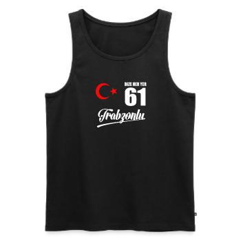 Bize Her Yer Trabzon | Trabzonlu 61 Memleket - Männer Premium Bio Tank Top - Schwarz - Vorne - Michal (187cm)