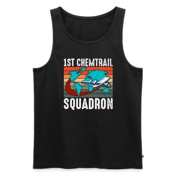 Team Chemtrail Conspiracy Theory Pilote Avion - Débardeur bio Premium Homme - noir - Devant - AI Model Male 178 light (178cm)