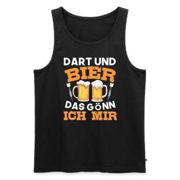Dart und Bier das Gönn Ich Mir - Darter - Männer Premium Bio Tank Top - Schwarz - Vorne - AI Model Male 178 light (178cm)