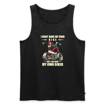 Lustige Frau Biker Bike Design Für Motorrad Lady - Männer Premium Bio Tank Top - Schwarz - Vorne - AI Model Male 178 light (178cm)