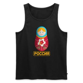 Matryoshka Krasavica Babushka Russia - Men's Premium Organic Tank Top - black - Front - AI Model Male 178 light (178cm)
