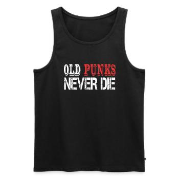 Alter Mann Punk Rock Musik Fan Konzert Heavy - Männer Premium Bio Tank Top - Schwarz - Vorne - AI Model Male 178 light (178cm)