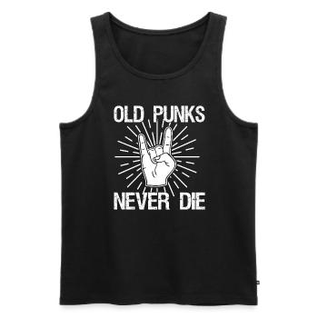Old Punks Never Die | Punk Rock Heavy Metal - Männer Premium Bio Tank Top - Schwarz - Vorne - AI Model Male 178 light (178cm)