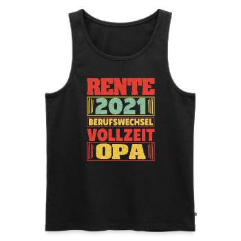 Ruhestand 2021 Spruch Geschenk Rente Rentner Opa - Männer Premium Bio Tank Top - Schwarz - Vorne - AI Model Male 178 light (178cm)