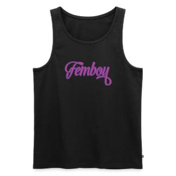 Femboy Cross Dressing - Männer Premium Bio Tank Top - Schwarz - Vorne - AI Model Male 178 light (178cm)