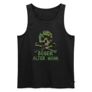 Böser Alter Mann Totenkopf Camouflage Tarn Farbe - Männer Premium Bio Tank Top - Schwarz - Vorne - AI Model Male 178 light (178cm)