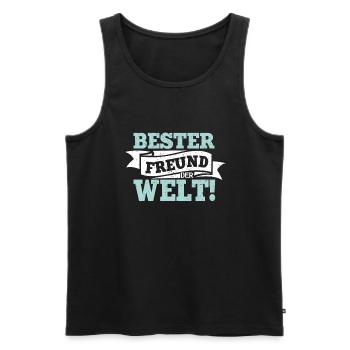 Bester Kumpel der Welt Freundschaft Freund - Männer Premium Bio Tank Top - Schwarz - Vorne - Michal (187cm)
