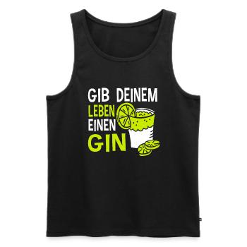 Gin - Gib Deinem Leben Einen Gin Geschenk - Männer Premium Bio Tank Top - Schwarz - Vorne - Michal (187cm)