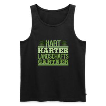 Hart Härter Landschaftsgärtner | Hobbygärtner - Männer Premium Bio Tank Top - Schwarz - Vorne - Michal (187cm)