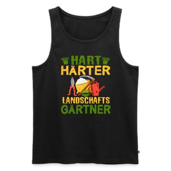 Hart Härter Landschaftsgärtner | Gartenarbeit - Männer Premium Bio Tank Top - Schwarz - Vorne - Michal (187cm)
