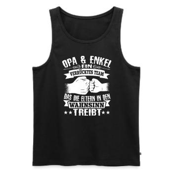 Stolzer Opa und Enkel Partnerlook Spruch Geschenk - Männer Premium Bio Tank Top - Schwarz - Vorne - Michal (187cm)