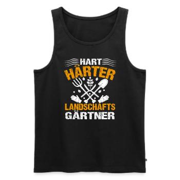 Hart Härter Landschaftsgärtner | Gartenbau - Männer Premium Bio Tank Top - Schwarz - Vorne - Michal (187cm)